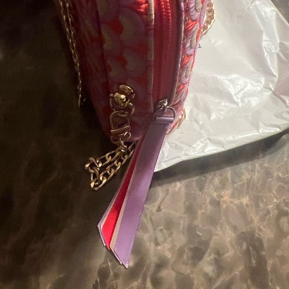 Bvlgari Pink Patterned Cosmetic Bag W/ Crossbody - Picture 3 of 6